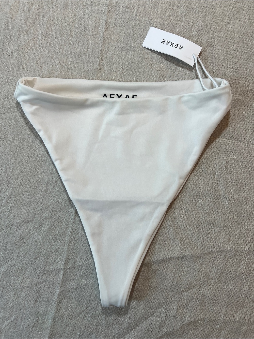 Aexae White High-Cut Bikini Bottom. Size S. NWT.